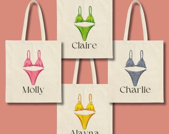 Custom Bikinis and Martinis Bachelorette Party Tote Bag