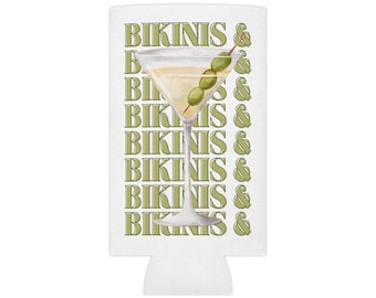 Bikinis and Martinis Can Cooler, Bachelorette Party Favor, Bach Decor