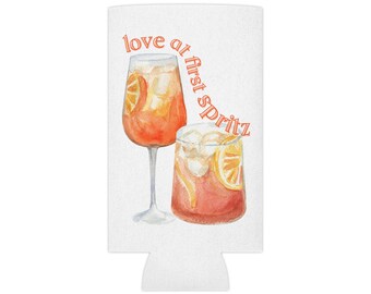 Love at First Spritz Bachelorette Can Cooler, Aperol Spritz Koozie