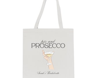 Custom PJs and Prosecco Bachelorette Tote Bag