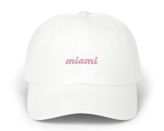 Gorra de béisbol bordada, gorra de papá de Miami, gorra de sol retro vintage, gorra de playa, gorra de béisbol de verano, gorra de papá clásica