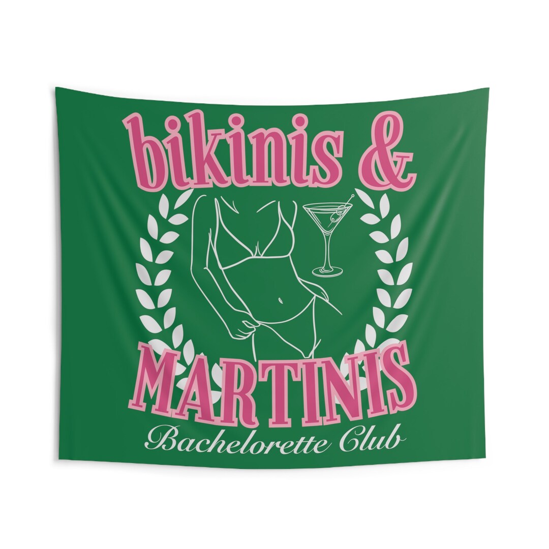 Bikinis and Martinis Bachelorette Party Indoor Wall Tapestries Etsy