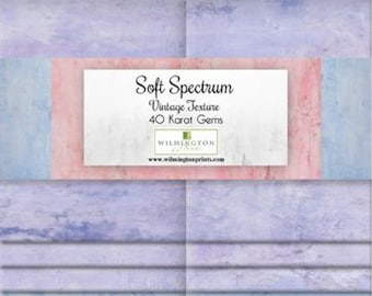 Soft Spectrum Vintage Texture 40 Karat Crystals *Jelly Roll - 40 Pieces*   From: Wilmington Prints