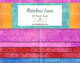 Rainbow Lane 40 Karat Gems *Jelly Roll - 40 Pieces* From: Wilmington Prints