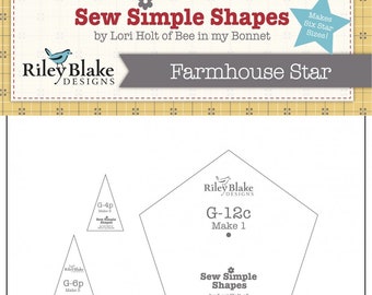 Sew Simple Shapes - Farmhouse Star Template Set *Plastic Templates* By: Lori Holt - Riley Blake Designs