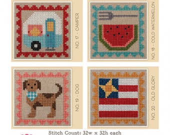 Bee in My Bonnet Stitch Cards - Set E *Counted Cross Stitch Pattern*   By: Lori Holt of Bee In My Bonnet Co