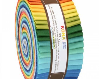 KONA Cotton 30/'s Palette by Darlene Zimmerman Bundle JELLY ROLL 40 2.5-inch Strips from Robert Kaufman ru-583-40