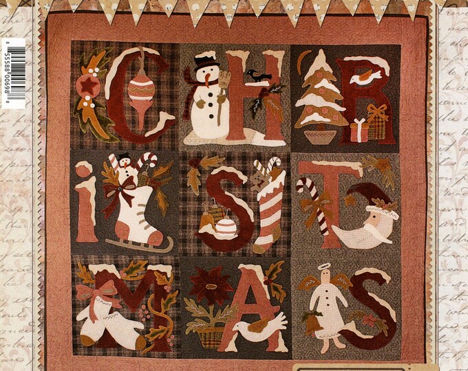 Merrie Christmas 9month Block of the Month Wool Applique Quilt Pattern Set From Buttermilk