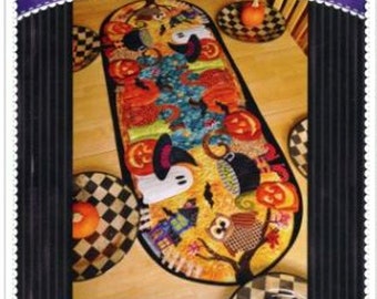 Halloween Patch Table Runner *Quilted Applique Sewing Pattern* From:  Shabby Fabrics