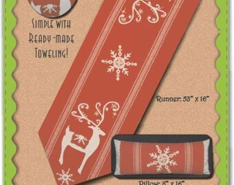 Scandia Stag *Applique Table Runner & Pillow Sewing Pattern* From: New Leaf Stitches