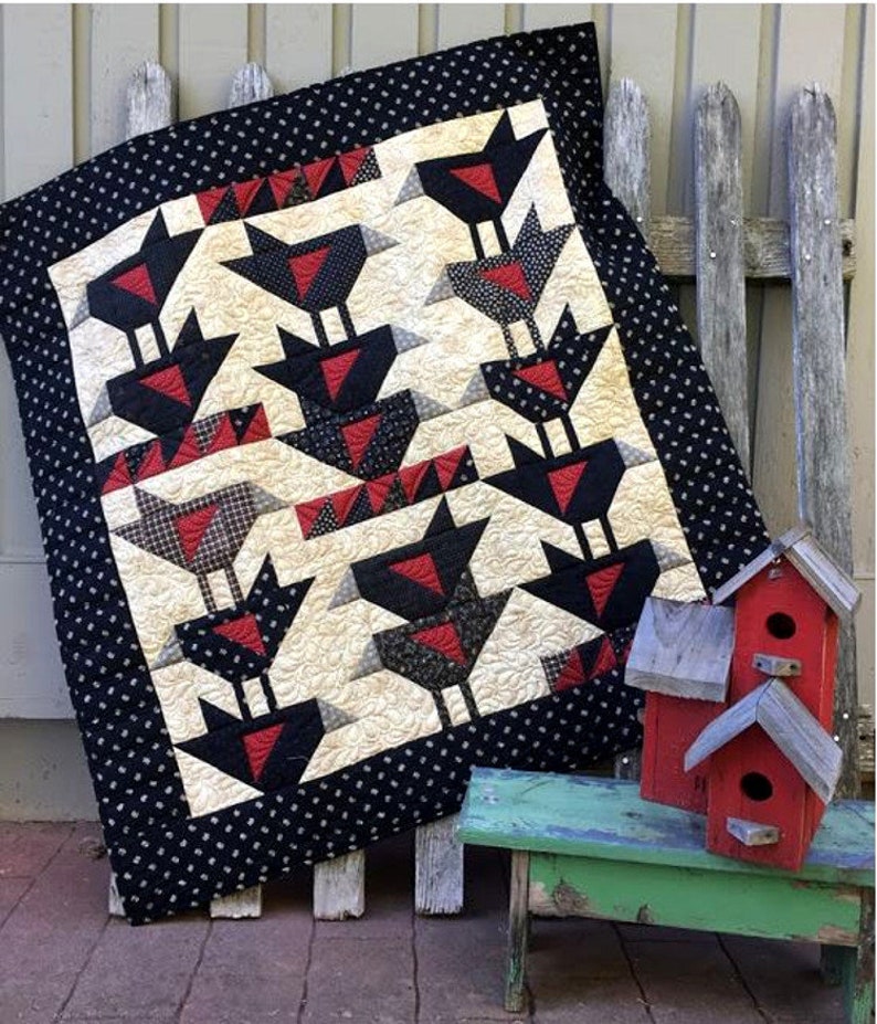 Redwing Blackbird scrappy Quilt Pattern By Karen Walker Etsy