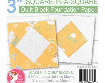 Square in a Square 3" Quilt Block Foundation Paper *42 sheets per pad* From: It's Sew Emma