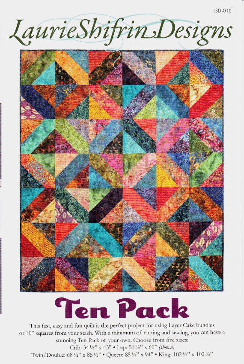 ten pack quilt pattern layer cake friendly pattern easy