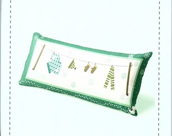 Winter Clothesline Bench Pillow Pattern *Machine Embroidery Version* By: Jennifer Long - Bee Sew Inspired