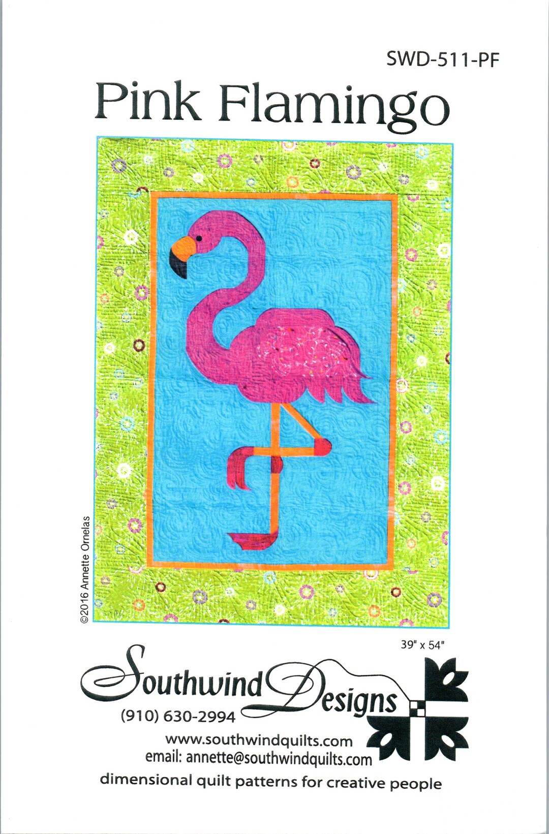 Pink Flamingo quilt Pattern From: Southwind Designs - Etsy