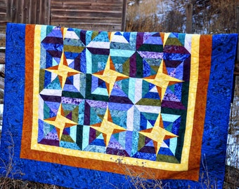 Cosmic Stars *Strip Club Quilt Pattern* By: Georgette Dell'Orco - Cozy Quilt Designs