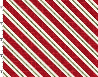 Snowdays Candy Cane Stripe Red Flannel - Woolies Flannel (MASF9937-R) By: Bonnie Sullivan - Maywood Studio