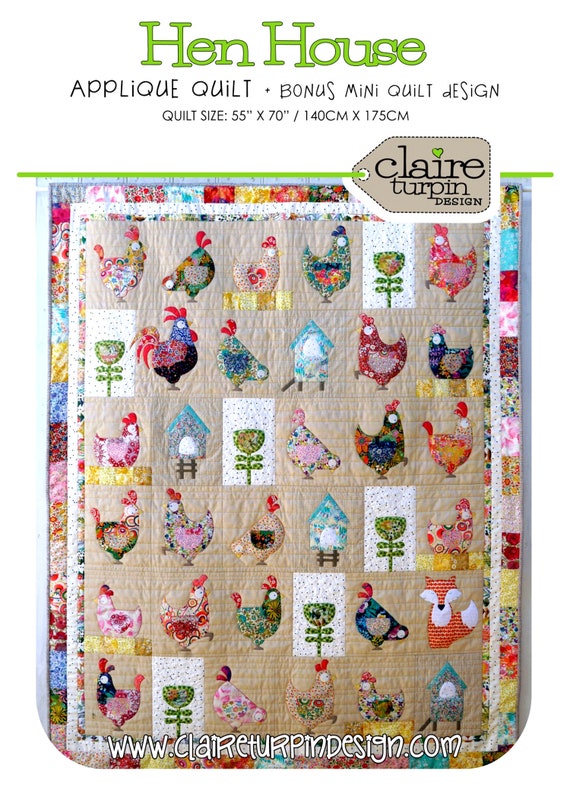 Hen House precut Prefused APPLIQUE LASER CUT Quilt Kit with Pattern