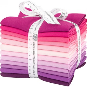 Kona Cotton Solids - Wildberry Palette *Fat Quarter Bundle - 12 Pieces* From: Kaufman Studios