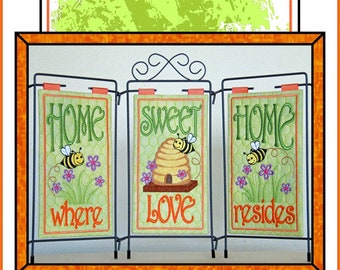 Home Sweet Home *Table Top Display - Machine Embroidery CD* From: Janine Babich Designs