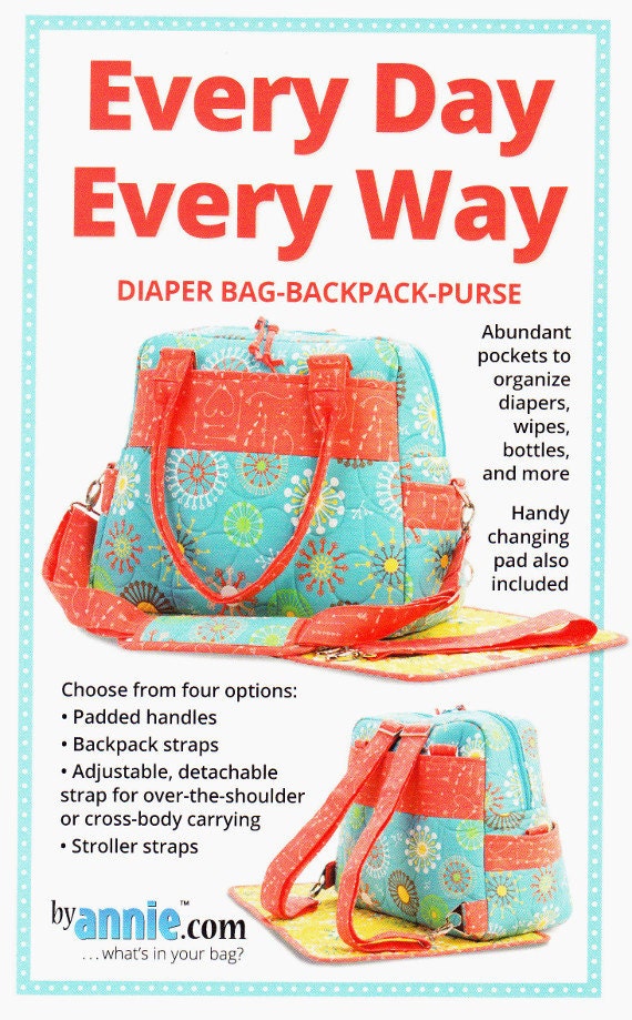 Every Day Every Way Sewing Pattern Diaper Backpack