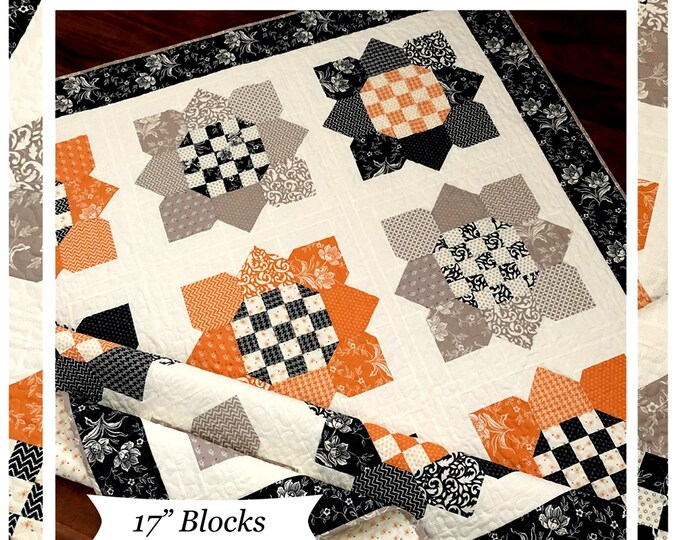 Sunflowers quilt Pattern Layer Cake Friendly By Margot Languedoc the