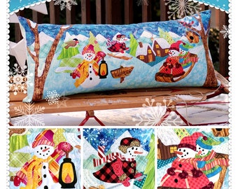 Snowman Village Pillow  *Applique Sewing Pattern* By: Jennifer Bosworth - Shabby Fabrics