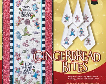 Gingerbread Bites - Redwork Style Designs *Machine Embroidery CD* From: Claudia's Creations