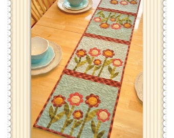 The Vintage Series: August Table Runner *Applique Sewing Pattern* From Shabby Fabrics