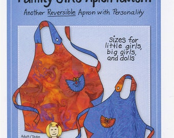 Family Girls Apron Pattern *Reversible Apron with Personality for all the Ladies (Adult, Girl & Doll)* From: Mary Mulari Designs