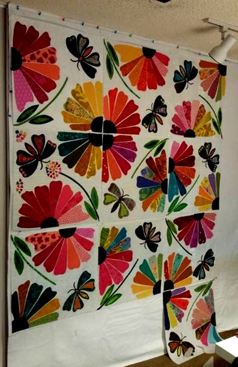 Garden Party applique Quilt Pattern By Laura Heine Etsy UK