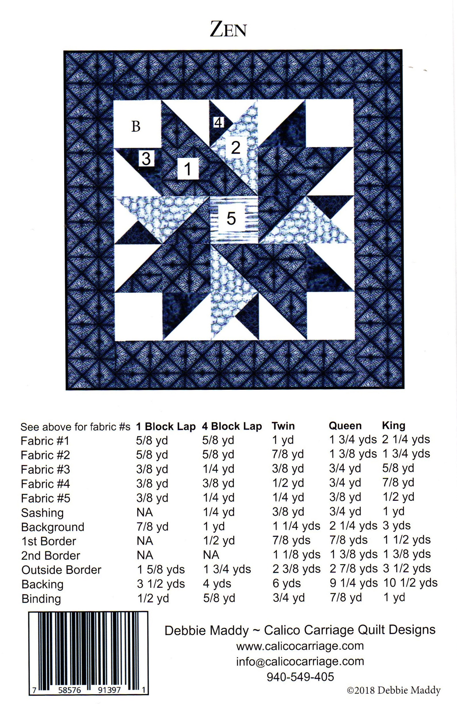 Zen quilt Pattern By Debbie Maddy Calico Carriage Quilt Etsy