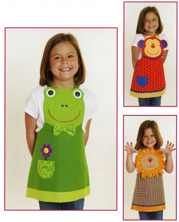 Jungle Friends child's Apron Pattern Frog Monkey & - Etsy