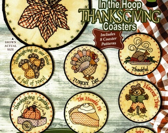 Thanksgiving Coasters In-the-Hoop *Machine Embroidery CD*    From: Claudia's Creations