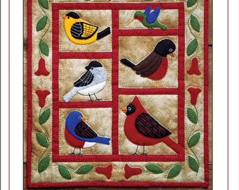 Backyard Birds *Wall Quilt Kit - Pattern, Fabric & Batting* By: Rachel T. Pellman - Rachel's of Greenfield