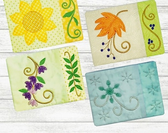 Seasonal Swirl Mug Rugs*Machine Embroidery Designs* From: Amelie Scott Designs