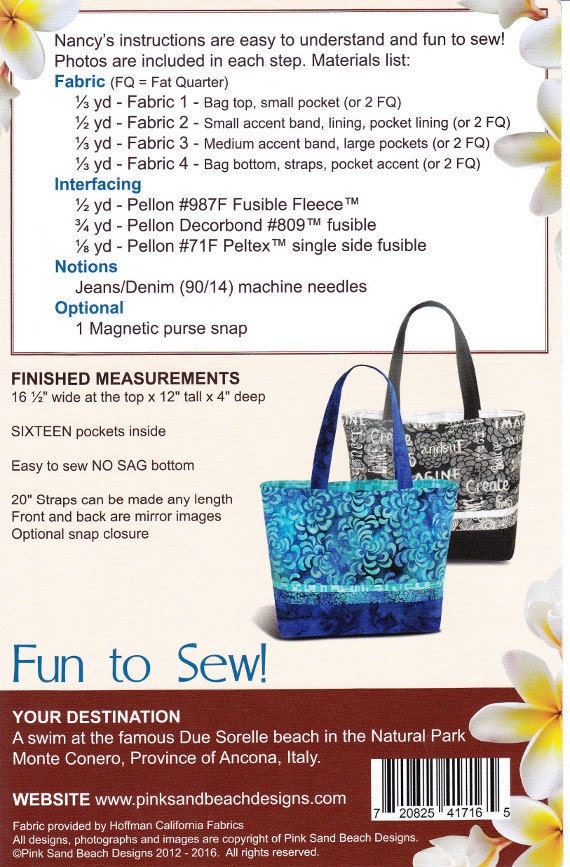 tuscany tote bag pattern