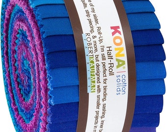 Kona Cotton Solids - Peacock Palette *Half Jelly Roll - 24 Pieces* From: Kaufman Studios