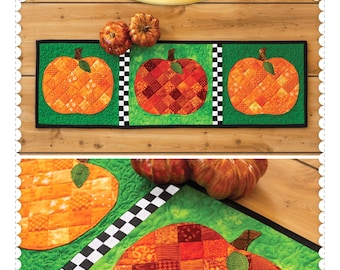 Patchwork Accent Runner Pumpkins "October" *Sewing Pattern*  From:  Shabby Fabrics