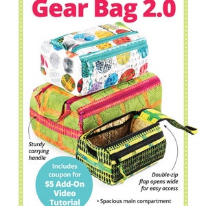 Double Zip Gear Bag 2.0 *Sewing Pattern* From: by Annie