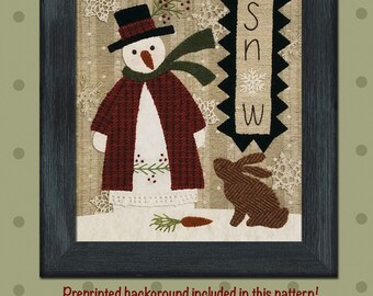 Snow (January) *Applique Project - Includes Pre-Printed Fabric & Pattern* By: Bonnie Sullivan - All Through the Night