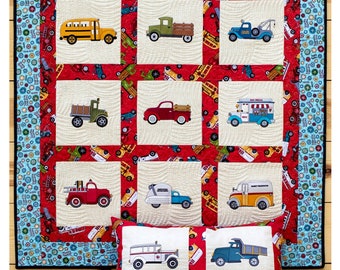 Papa's Old Trucks *Machine Embroidery & Applique Quilt USB* From: The Whole Country Caboodle