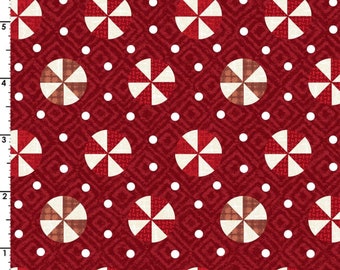 Snowdays Flannel - Red Peppermint - Woolies (MASF9936-R) By: Bonnie Sullivan - Maywood Studio