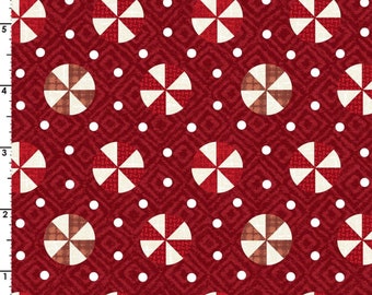 Snowdays Flannel - Red Peppermint - Woolies (MASF9936-R) - 1/4yd Cuts By: Bonnie Sullivan - Maywood Studio