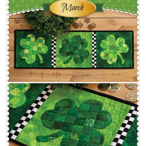 Patchwork Accent Runner Shamrocks "March" *Sewing Pattern* From: Shabby Fabrics