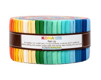 Kona Cotton Solids - New 1930's Palette *Jelly Roll - 40 Pieces* By: Darlene Zimmerman - Kaufman Studios