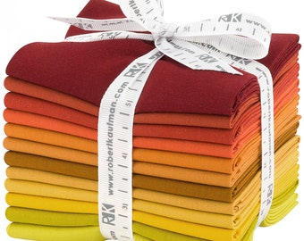 Kona Cotton Solids - Autumn Hues Palette *Fat Quarter Bundle - 12 Pieces* From: Kaufman Fabrics