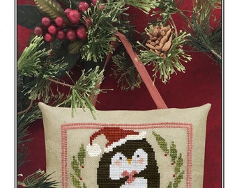 Pinny Penguin's Heart of Christmas  *Counted Cross Stitch Pattern* By: Karina Hittle of Artful Offerings