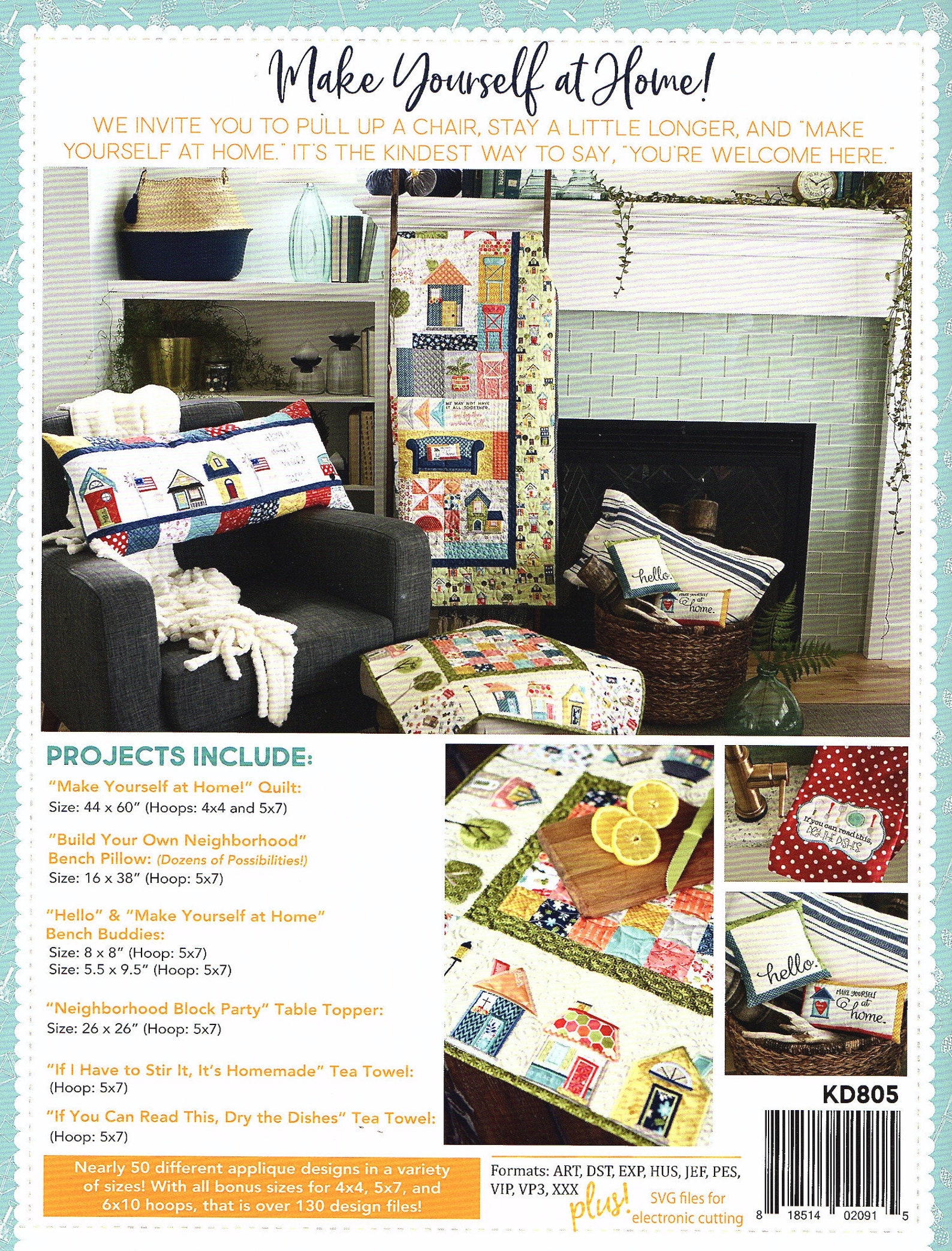 Make Yourself at Home quilt Pattern Project Book Machine Etsy