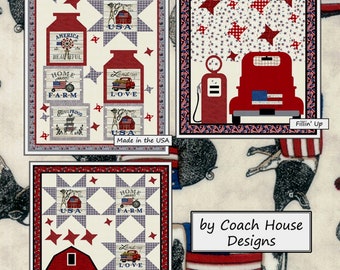 Americana Banners *3 Applique, Pieced & Panel Banners Patterns*    From: Coach House Designs